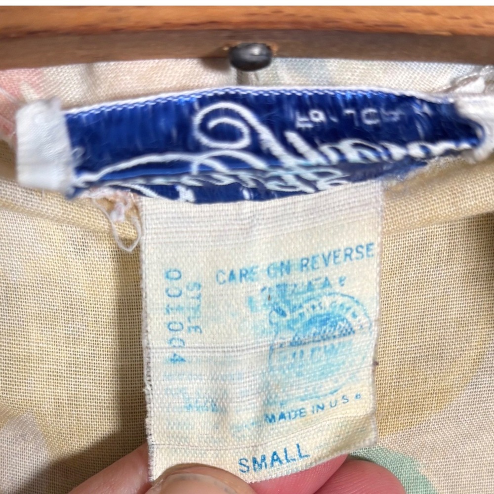 Vintage Lounge Trends JCPenney Pastel Floral Lace Wrap Robe Small Made in USA - Picture 4 of 16